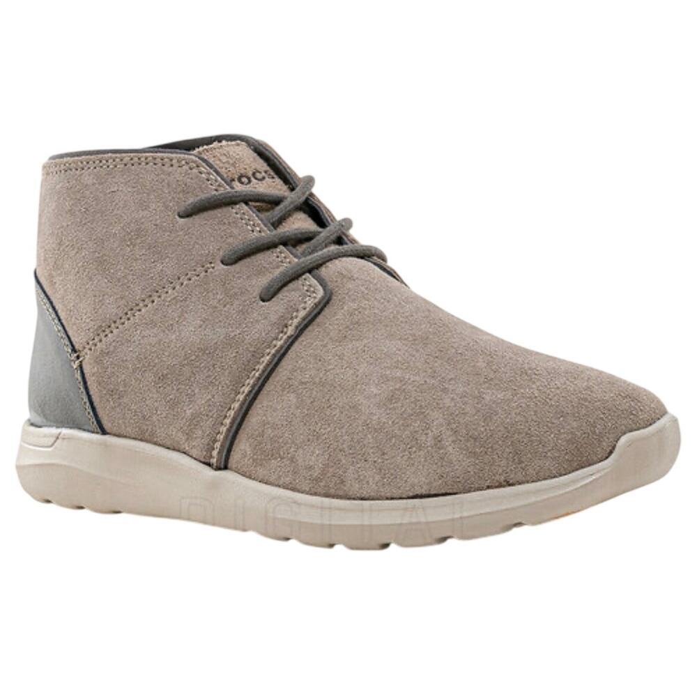 Crocs Mens Kinsale Chukka Boots Beige Suede Leather 203391 Shoes Size 10
